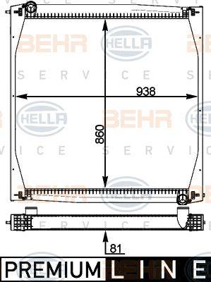 BEHR HELLA Service 8MK 376 721-625 - Radiateur, refroidissement du moteur cwaw.fr