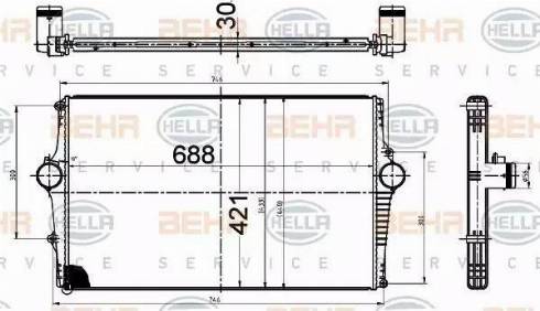 BEHR HELLA Service 8ML 376 988-564 - Intercooler, échangeur cwaw.fr