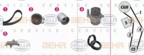 BEHR HELLA Service 8MP 376 809-851 - Pompe à eau + kit de courroie de distribution cwaw.fr