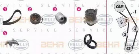 BEHR HELLA Service 8MP 376 809-861 - Pompe à eau + kit de courroie de distribution cwaw.fr