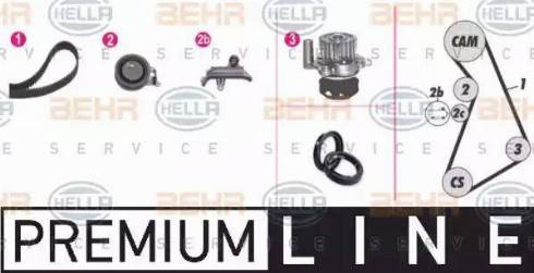 BEHR HELLA Service 8MP 376 809-811 - Pompe à eau + kit de courroie de distribution cwaw.fr