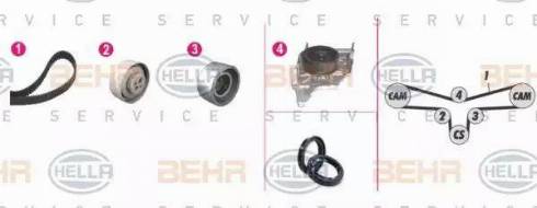 BEHR HELLA Service 8MP 376 809-821 - Pompe à eau + kit de courroie de distribution cwaw.fr