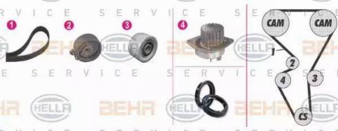 BEHR HELLA Service 8MP 376 804-851 - Pompe à eau + kit de courroie de distribution cwaw.fr