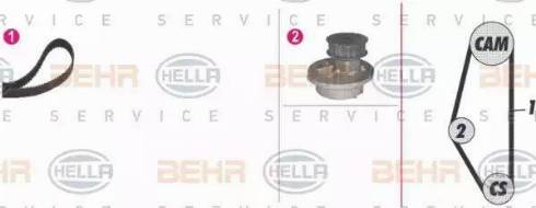 BEHR HELLA Service 8MP 376 804-881 - Pompe à eau + kit de courroie de distribution cwaw.fr