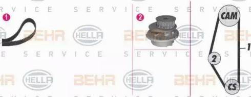 BEHR HELLA Service 8MP 376 804-831 - Pompe à eau + kit de courroie de distribution cwaw.fr