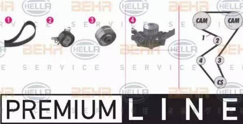 BEHR HELLA Service 8MP 376 804-871 - Pompe à eau + kit de courroie de distribution cwaw.fr