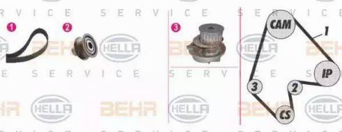 BEHR HELLA Service 8MP 376 805-891 - Pompe à eau + kit de courroie de distribution cwaw.fr