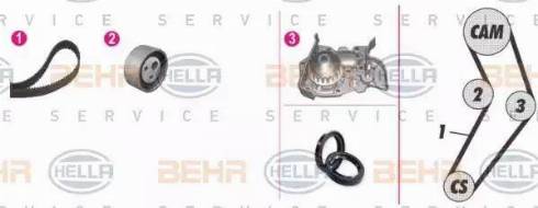 BEHR HELLA Service 8MP 376 805-841 - Pompe à eau + kit de courroie de distribution cwaw.fr