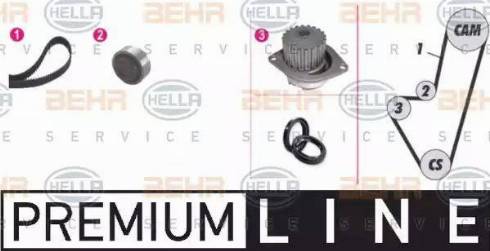 BEHR HELLA Service 8MP 376 805-851 - Pompe à eau + kit de courroie de distribution cwaw.fr