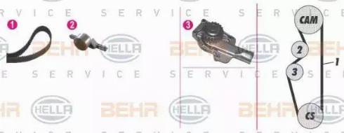 BEHR HELLA Service 8MP 376 805-881 - Pompe à eau + kit de courroie de distribution cwaw.fr