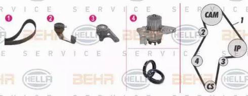 BEHR HELLA Service 8MP 376 805-831 - Pompe à eau + kit de courroie de distribution cwaw.fr