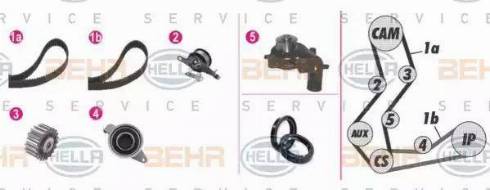 BEHR HELLA Service 8MP 376 805-821 - Pompe à eau + kit de courroie de distribution cwaw.fr