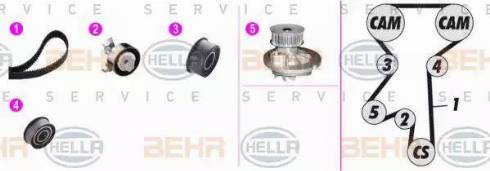 BEHR HELLA Service 8MP 376 806-851 - Pompe à eau + kit de courroie de distribution cwaw.fr