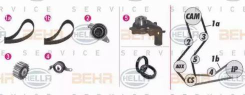 BEHR HELLA Service 8MP 376 806-831 - Pompe à eau + kit de courroie de distribution cwaw.fr