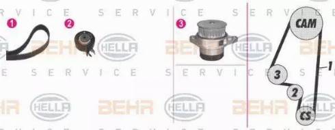 BEHR HELLA Service 8MP 376 800-841 - Pompe à eau + kit de courroie de distribution cwaw.fr