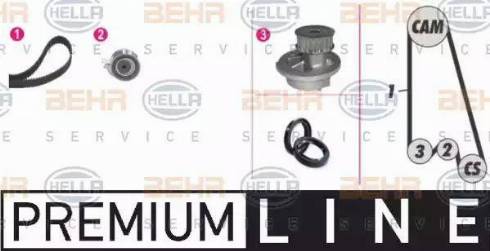 BEHR HELLA Service 8MP 376 800-801 - Pompe à eau + kit de courroie de distribution cwaw.fr