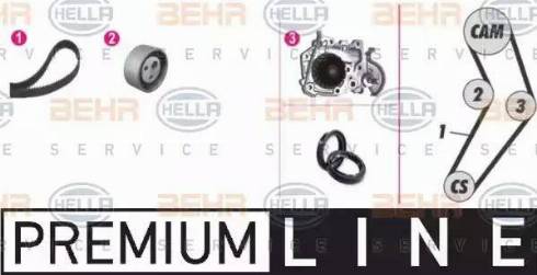 BEHR HELLA Service 8MP 376 800-881 - Pompe à eau + kit de courroie de distribution cwaw.fr