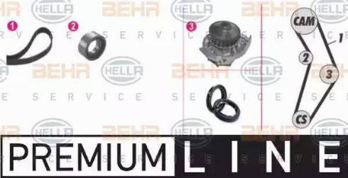 BEHR HELLA Service 8MP 376 801-861 - Pompe à eau + kit de courroie de distribution cwaw.fr