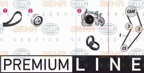 BEHR HELLA Service 8MP 376 801-871 - Pompe à eau + kit de courroie de distribution cwaw.fr