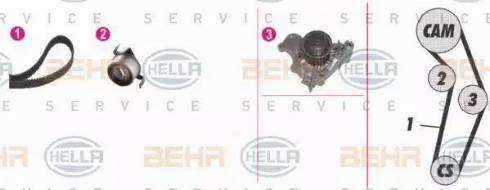 BEHR HELLA Service 8MP 376 808-891 - Pompe à eau + kit de courroie de distribution cwaw.fr