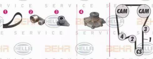 BEHR HELLA Service 8MP 376 808-851 - Pompe à eau + kit de courroie de distribution cwaw.fr