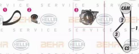 BEHR HELLA Service 8MP 376 808-801 - Pompe à eau + kit de courroie de distribution cwaw.fr