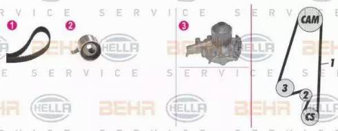 BEHR HELLA Service 8MP 376 808-811 - Pompe à eau + kit de courroie de distribution cwaw.fr