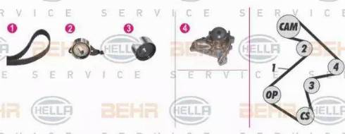 BEHR HELLA Service 8MP 376 808-821 - Pompe à eau + kit de courroie de distribution cwaw.fr