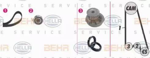 BEHR HELLA Service 8MP 376 803-841 - Pompe à eau + kit de courroie de distribution cwaw.fr