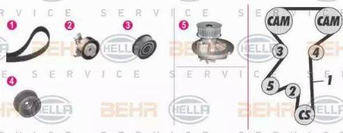 BEHR HELLA Service 8MP 376 803-861 - Pompe à eau + kit de courroie de distribution cwaw.fr