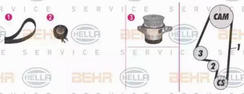 BEHR HELLA Service 8MP 376 803-881 - Pompe à eau + kit de courroie de distribution cwaw.fr