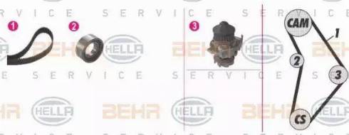 BEHR HELLA Service 8MP 376 803-821 - Pompe à eau + kit de courroie de distribution cwaw.fr