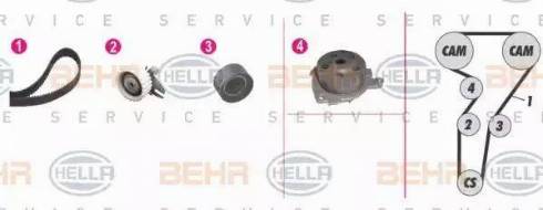 BEHR HELLA Service 8MP 376 802-891 - Pompe à eau + kit de courroie de distribution cwaw.fr