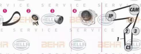 BEHR HELLA Service 8MP 376 802-801 - Pompe à eau + kit de courroie de distribution cwaw.fr