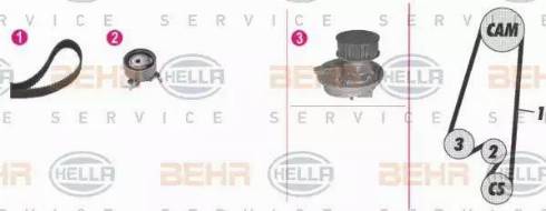 BEHR HELLA Service 8MP 376 807-891 - Pompe à eau + kit de courroie de distribution cwaw.fr