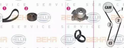 BEHR HELLA Service 8MP 376 807-841 - Pompe à eau + kit de courroie de distribution cwaw.fr