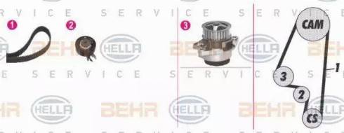 BEHR HELLA Service 8MP 376 807-861 - Pompe à eau + kit de courroie de distribution cwaw.fr