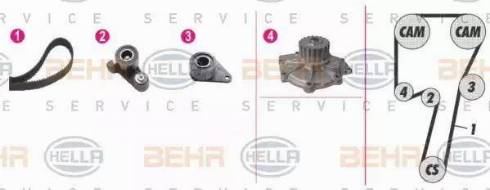 BEHR HELLA Service 8MP 376 807-801 - Pompe à eau + kit de courroie de distribution cwaw.fr