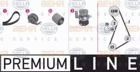 BEHR HELLA Service 8MP 376 814-861 - Pompe à eau + kit de courroie de distribution cwaw.fr