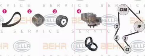 BEHR HELLA Service 8MP 376 814-881 - Pompe à eau + kit de courroie de distribution cwaw.fr