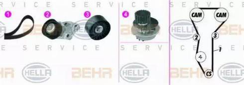 BEHR HELLA Service 8MP 376 815-891 - Pompe à eau + kit de courroie de distribution cwaw.fr