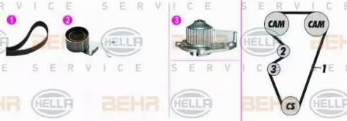 BEHR HELLA Service 8MP 376 815-861 - Pompe à eau + kit de courroie de distribution cwaw.fr