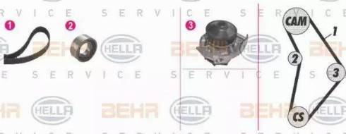 BEHR HELLA Service 8MP 376 815-811 - Pompe à eau + kit de courroie de distribution cwaw.fr