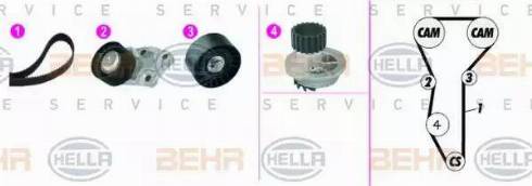 BEHR HELLA Service 8MP 376 815-881 - Pompe à eau + kit de courroie de distribution cwaw.fr