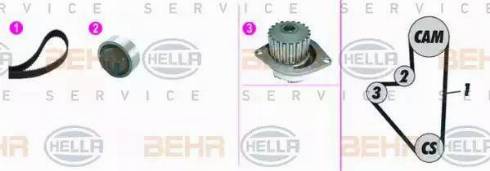 BEHR HELLA Service 8MP 376 815-831 - Pompe à eau + kit de courroie de distribution cwaw.fr