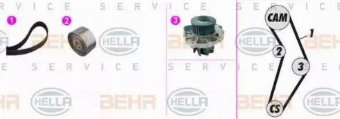 BEHR HELLA Service 8MP 376 816-891 - Pompe à eau + kit de courroie de distribution cwaw.fr