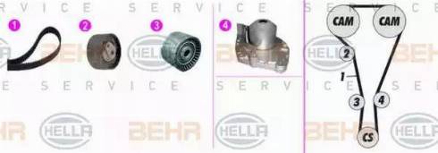 BEHR HELLA Service 8MP 376 816-861 - Pompe à eau + kit de courroie de distribution cwaw.fr