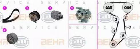 BEHR HELLA Service 8MP 376 816-881 - Pompe à eau + kit de courroie de distribution cwaw.fr