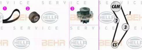 BEHR HELLA Service 8MP 376 816-831 - Pompe à eau + kit de courroie de distribution cwaw.fr