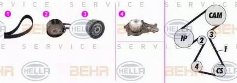 BEHR HELLA Service 8MP 376 816-871 - Pompe à eau + kit de courroie de distribution cwaw.fr